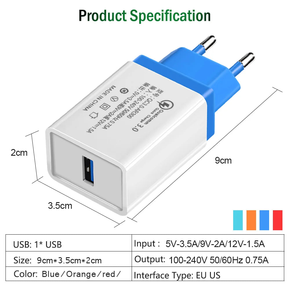 USB Charger Quick Charge 3.0 Mobile Phone Charger for iPhone Fast Charger Adapter - V.I.P Digital Presence