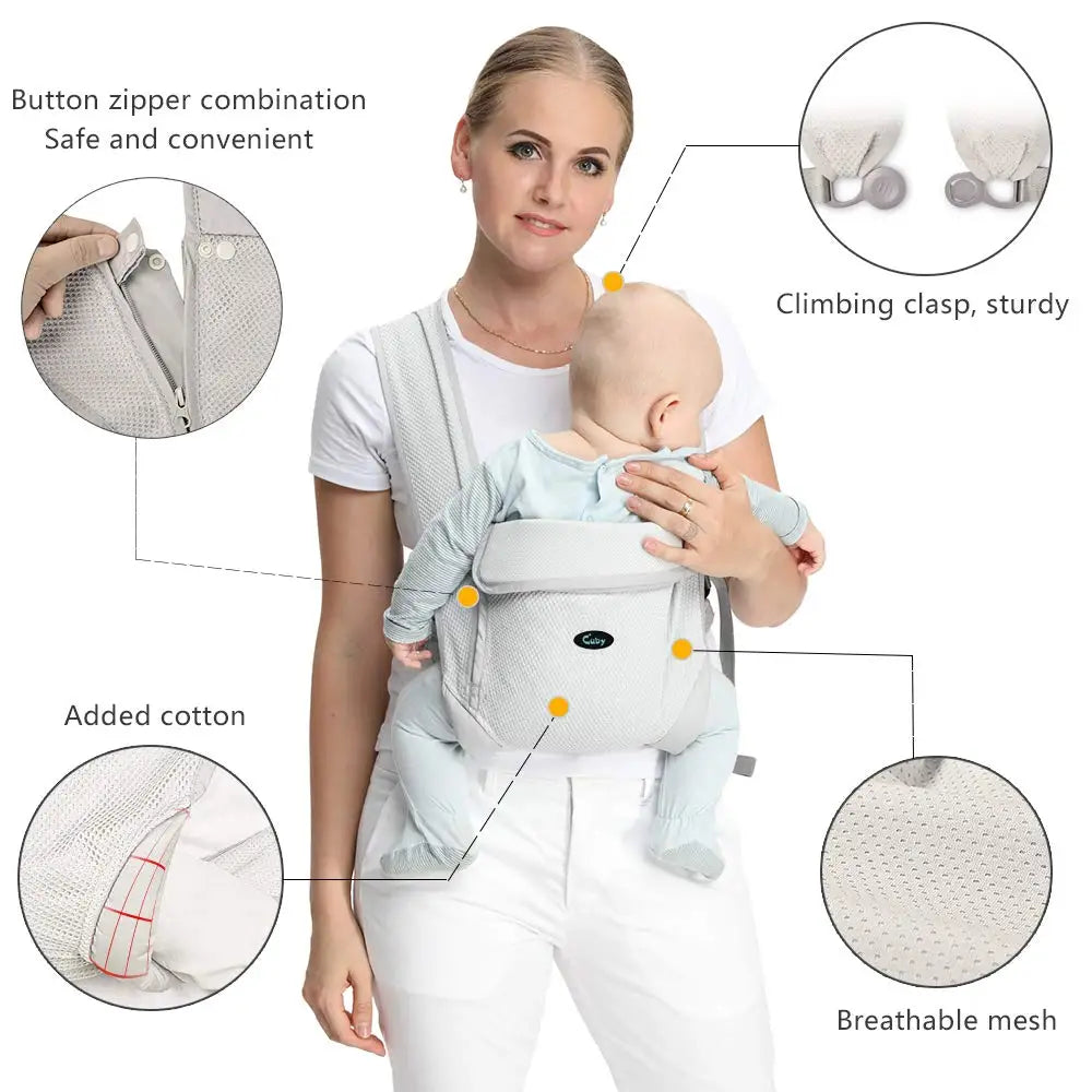 Baby Carrier Natural Cotton Ergonomic Baby Carrier Backpack Carrier Kangaroo Baby Sling Easy Wearing  Newborn Infant Toddler - V.I.P Digital Presence