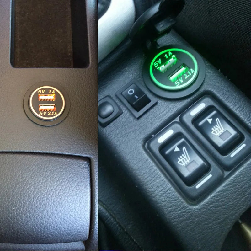 Car Charger USB Vehicle DC12V-24V Waterproof Dual USB Charger 2 Port Power Socket 5V 2.1A/1A car-charger - V.I.P Digital Presence