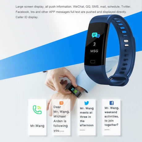 Y5 Bluetooth Smart Bracelet Heart Rate activity fitness tracker Blood Pressure Sport Band Electronic Wristband For Women Men - V.I.P Digital Presence