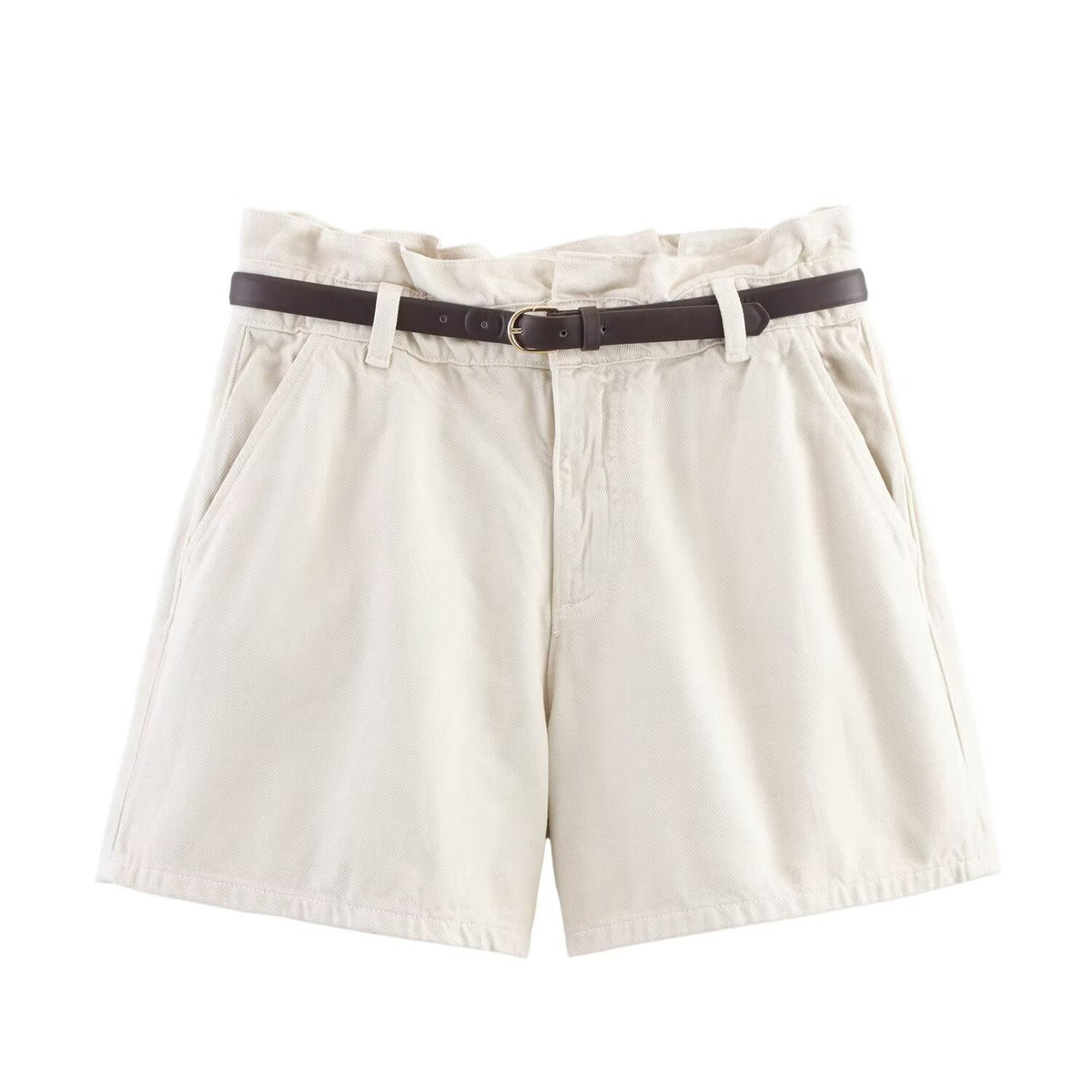 A-line belt denim casual shorts for women - V.I.P Digital Presence