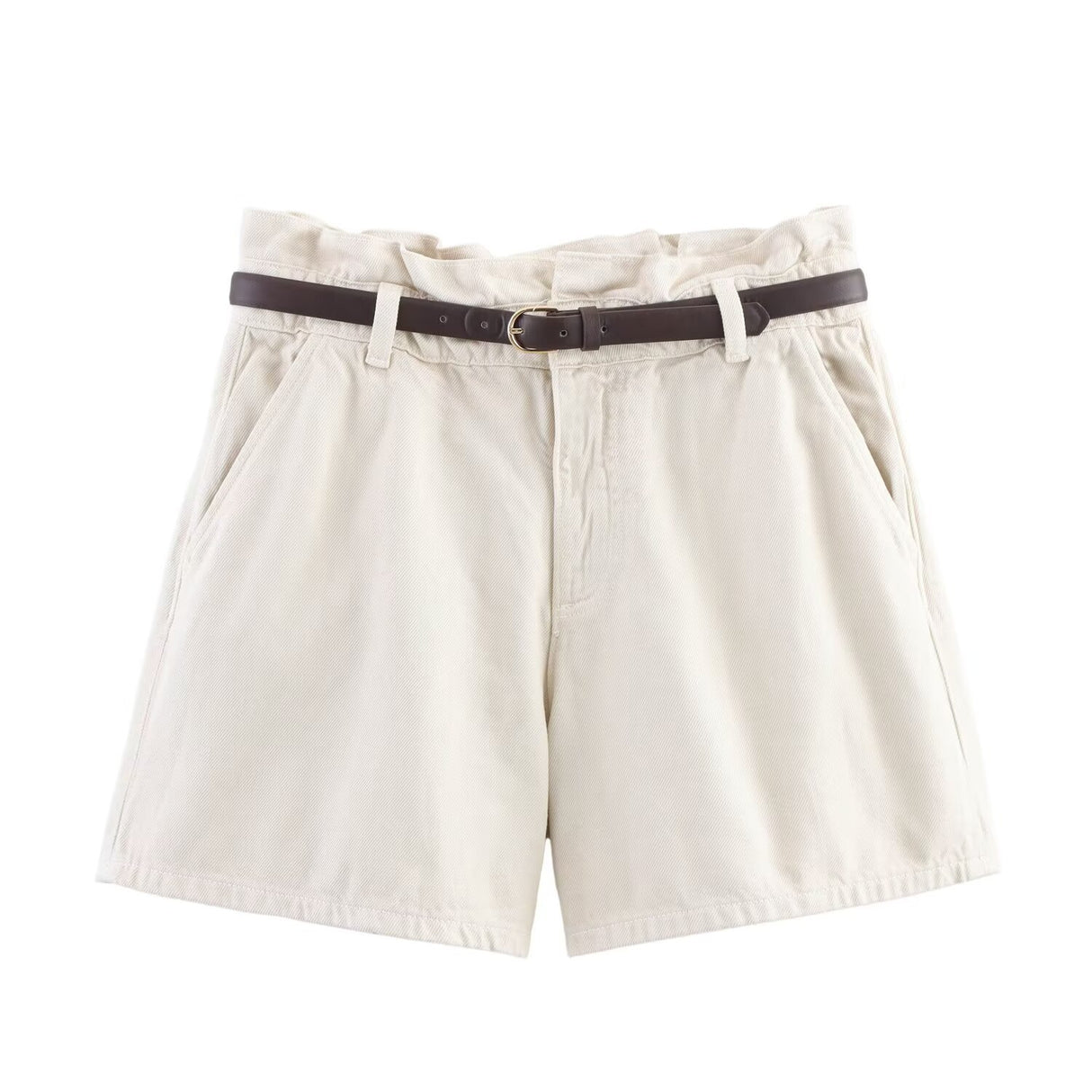 A-line belt denim casual shorts for women - V.I.P Digital Presence