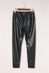 Black Faux Leather High Waist Leggings - V.I.P Digital Presence