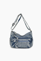 Adjustable Strap Denim Crossbody Bag - V.I.P Digital Presence