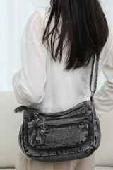 Adjustable Strap Denim Crossbody Bag - V.I.P Digital Presence