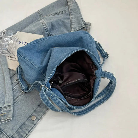 Adjustable Strap Denim Shoulder Bag - V.I.P Digital Presence