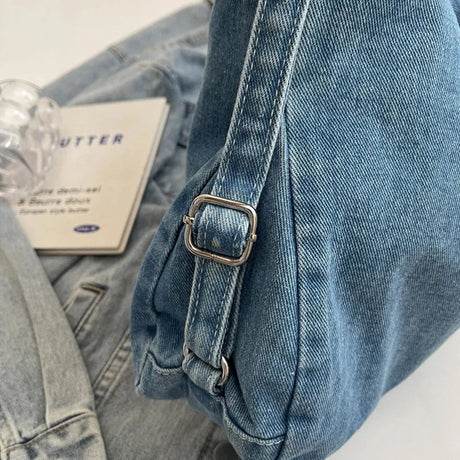 Adjustable Strap Denim Shoulder Bag - V.I.P Digital Presence