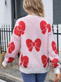 Angel Wings Bow Round Neck Dropped Shoulder Sweater - V.I.P Digital Presence