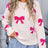 Angel Wings Bow Round Neck Dropped Shoulder Sweater - V.I.P Digital Presence