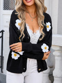 Angel Wings Crochet Flower Button Up Cardigan - V.I.P Digital Presence