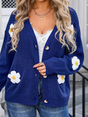 Angel Wings Crochet Flower Button Up Cardigan - V.I.P Digital Presence