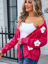 Angel Wings Crochet Flower Button Up Cardigan - V.I.P Digital Presence