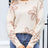 Angel Wings Flower Round Neck Dropped Shoulder Sweater - V.I.P Digital Presence