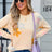 Angel Wings Flower Round Neck Dropped Shoulder Sweater - V.I.P Digital Presence