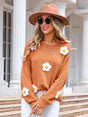 Angel Wings Flower Round Neck Long Sleeve Sweater - V.I.P Digital Presence