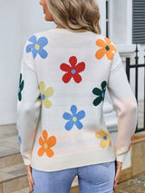 Angel Wings Flower Round Neck Long Sleeve Sweater - V.I.P Digital Presence