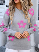 Angel Wings Flower Round Neck Long Sleeve Sweater - V.I.P Digital Presence