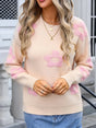 Angel Wings Flower Round Neck Long Sleeve Sweater - V.I.P Digital Presence