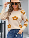 Angel Wings Flower Round Neck Long Sleeve Sweater - V.I.P Digital Presence