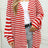 Angel Wings Striped Button Up Long Sleeve Cardigan - V.I.P Digital Presence