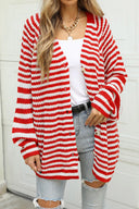 Angel Wings Striped Button Up Long Sleeve Cardigan - V.I.P Digital Presence