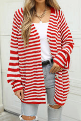 Angel Wings Striped Button Up Long Sleeve Cardigan - V.I.P Digital Presence