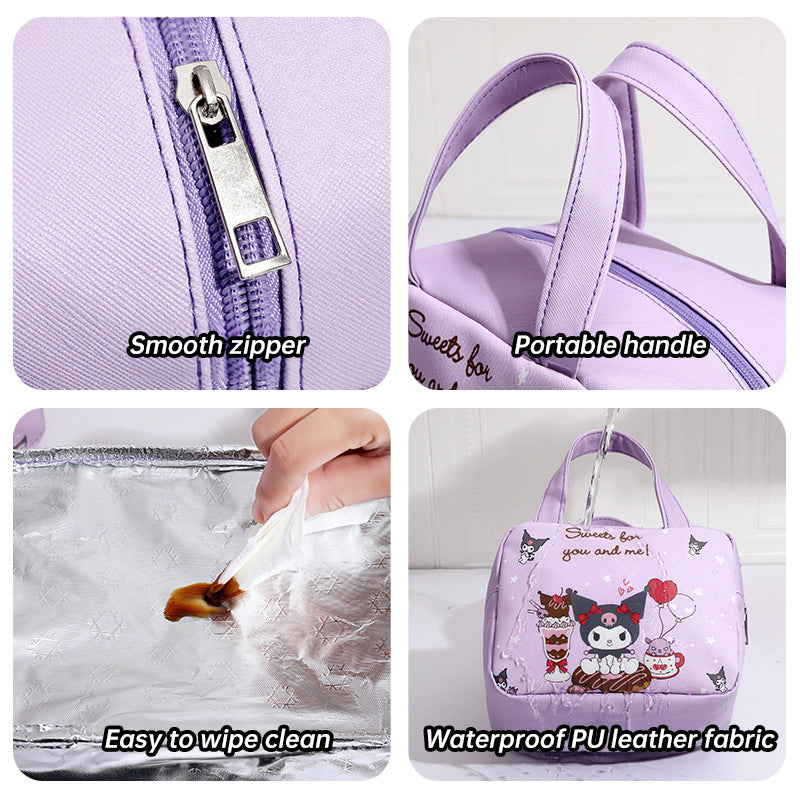 Anime MINISO Ins Thermal Insulation Children Portable Bag Cute Kuromi Storage Lunch Bag Gifts for Girls - V.I.P Digital Presence