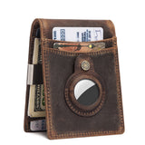 Anti-Magnetic Change Clip Head Layer Cowhide Suitable For Airtag Anti-Lost Device Dollar Clip Leather Men's Wallet - V.I.P Digital Presence