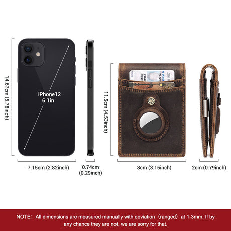 Anti-Magnetic Change Clip Head Layer Cowhide Suitable For Airtag Anti-Lost Device Dollar Clip Leather Men's Wallet - V.I.P Digital Presence