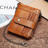 Anti-Theft Brush Double Zipper Leather Wallet Multi Card Slot Men's Wallet Crazy Horse Leather Coin Purse - V.I.P Digital Presence