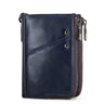 Anti-Theft Brush RFID Genuine Leather Men's Wallet Multifunctional Double Zipper Vertical Wallet Fashion Casual Coin Purse - V.I.P Digital Presence