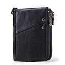 Anti-Theft Brush RFID Genuine Leather Men's Wallet Multifunctional Double Zipper Vertical Wallet Fashion Casual Coin Purse - V.I.P Digital Presence