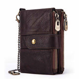 Anti-Theft Brush Wallet Leather Bag Multi-Function Buckle Zipper Retro Crazy Horse Cowhide Men's Bag Casual Coin Purse - V.I.P Digital Presence