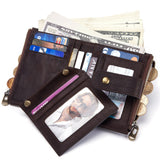 Anti-Theft Brush Wallet Leather Bag Multi-Function Buckle Zipper Retro Crazy Horse Cowhide Men's Bag Casual Coin Purse - V.I.P Digital Presence