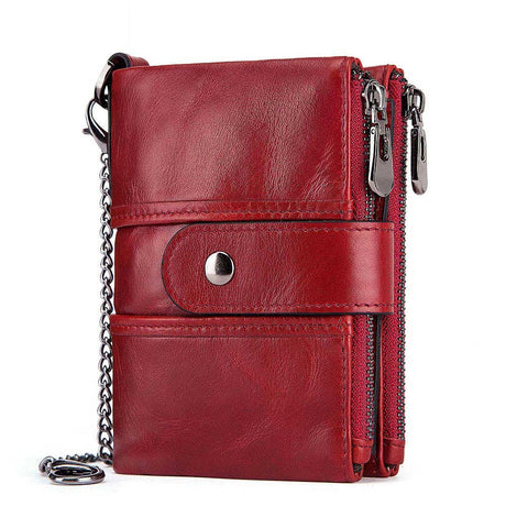 Anti-Theft Brush Wallet Leather Bag Multi-Function Buckle Zipper Retro Crazy Horse Cowhide Men's Bag Casual Coin Purse - V.I.P Digital Presence