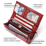 Anti-Theft Brushed Genuine Leather Ladies Wallet Top Layer Cowhide Long Women's Bag Multi-Card Card Holder Mobile Phone Bag Clutch Bag - V.I.P Digital Presence