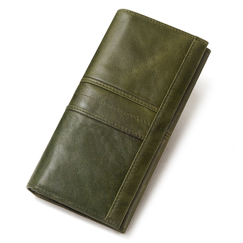 Anti-Theft Brushed Genuine Leather Ladies Wallet Top Layer Cowhide Long Women's Bag Multi-Card Card Holder Mobile Phone Bag Clutch Bag - V.I.P Digital Presence