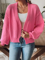 Autumn and winter lantern sleeve simple casual sweater jacket - V.I.P Digital Presence