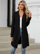 Autumn and winter long color long sleeved loose pocket cardigan jacket for women - V.I.P Digital Presence
