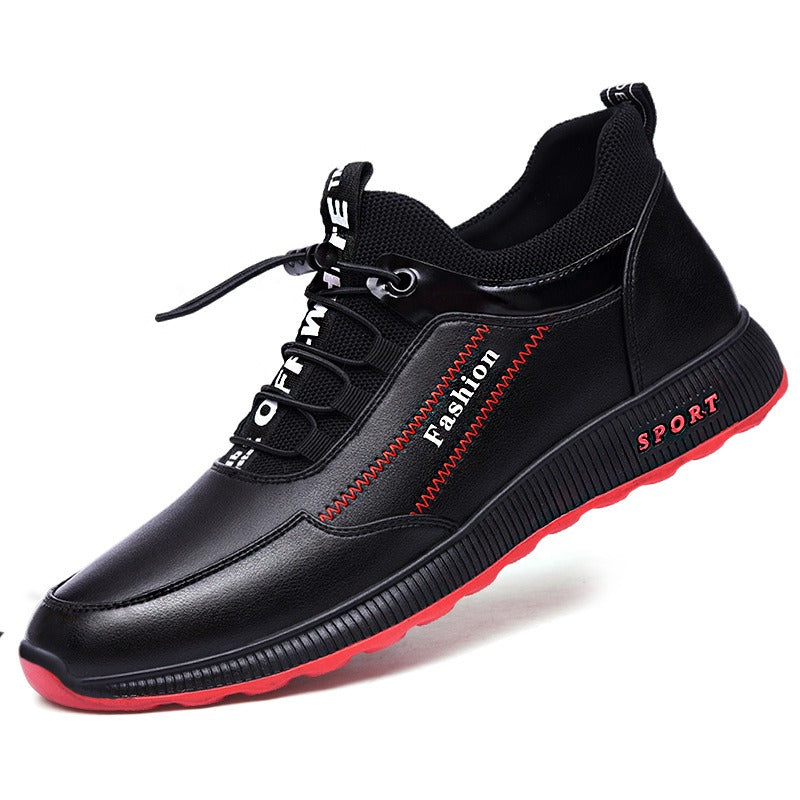 Autumn and winter men's trendy shoes, casual single shoes, men's running sports shoes, new breathable leather shoes - V.I.P Digital Presence