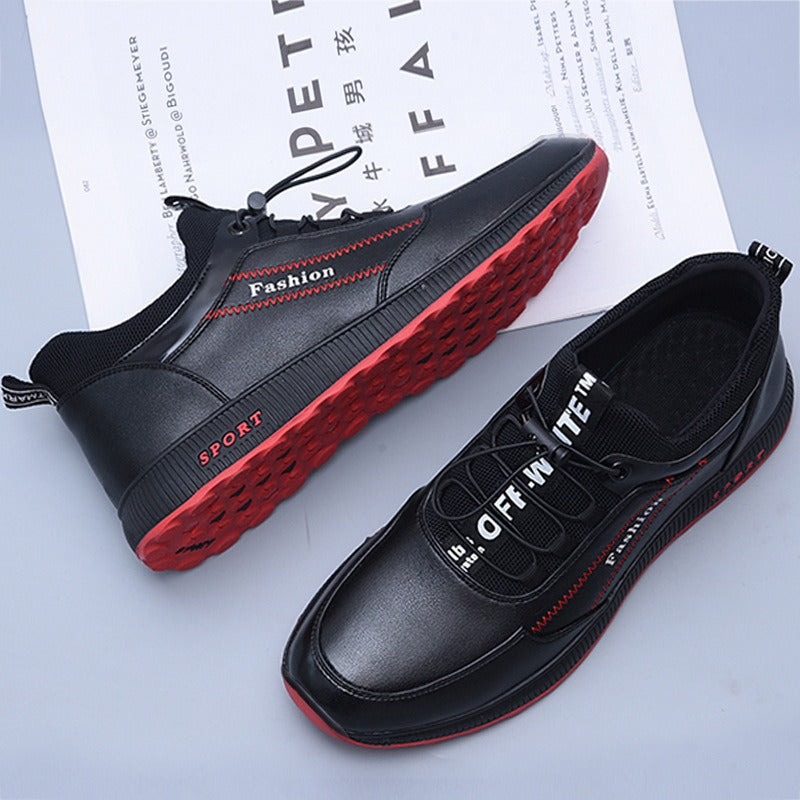 Autumn and winter men's trendy shoes, casual single shoes, men's running sports shoes, new breathable leather shoes - V.I.P Digital Presence