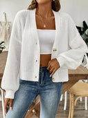 Autumn and winter new minimalist short button jacket sweater cardigan - V.I.P Digital Presence