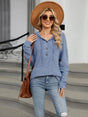 Autumn and winter new solid color hooded button loose long sleeved top - V.I.P Digital Presence