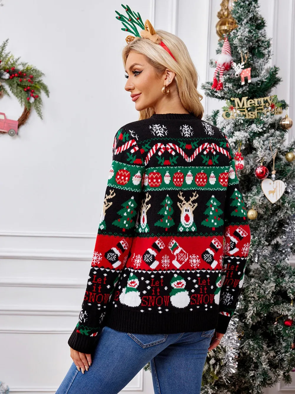 Autumn and winter new sweater jacket women's casual long sleeved Christmas sweater - V.I.P Digital Presence
