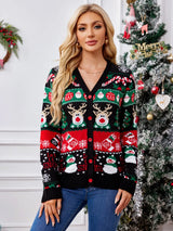 Autumn and winter new sweater jacket women's casual long sleeved Christmas sweater - V.I.P Digital Presence
