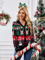 Autumn and winter new sweater jacket women's casual long sleeved Christmas sweater - V.I.P Digital Presence