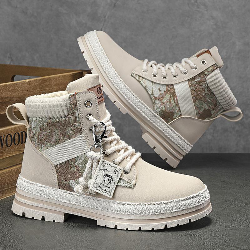 Autumn canvas high top shoes men's casual motorcycle short boots workwear boots hiking Martin boots board shoes - V.I.P Digital Presence