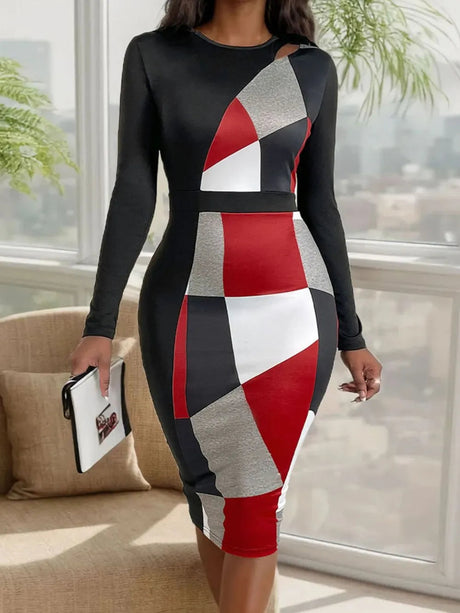 Autumn slimming temperament commuting geometric figure high waisted long skirt - V.I.P Digital Presence