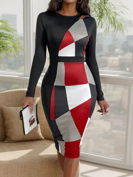 Autumn slimming temperament commuting geometric figure high waisted long skirt - V.I.P Digital Presence