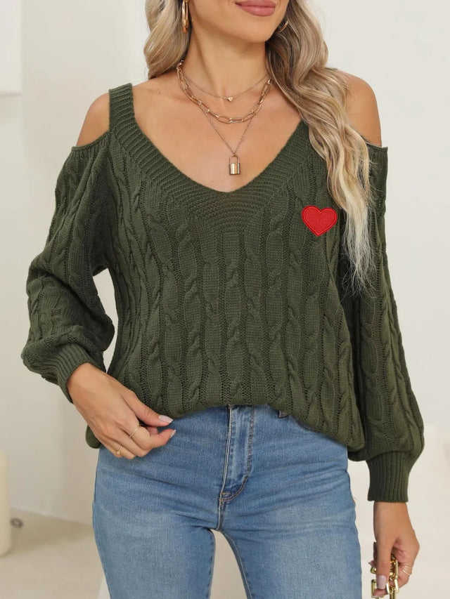 Autumn/Winter Top Deep V Sexy Off Shoulder Loose Hooded Sweater for Women - V.I.P Digital Presence